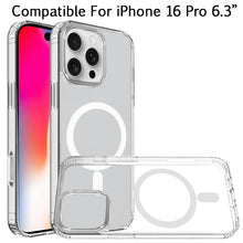 For iPhone 16 Pro 6.3in Case Magnetic Circle Translucent Grip + Tempered Glass