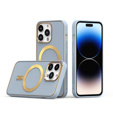 For iPhone 15 Pro Max Case Magnetic Circle Vegan Leather +2 Screen Protectors