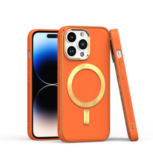 For iPhone 11 Pro Max Case Magnetic Gold Circle Vegan Leather + Tempered Glass