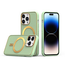 For iPhone 15 Pro Max Case Magnetic Circle Vegan Leather +2 Screen Protectors