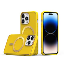 For iPhone 15 Pro Max Case Magnetic Circle Vegan Leather +2 Screen Protectors