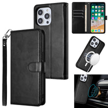 For Samsung Galaxy S24 Case Vegan Leather Detacheable Magnetic Circle Wallet