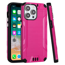 For iPhone 15 Pro Max Case Metallic Rugged Hybrid Phone Cover + 2 Tempered Glass
