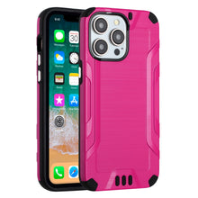 For iPhone 15 PLUS Case Metallic Rugged Hybrid Phone Cover + 2 Tempered Glass