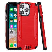 For iPhone 15 PLUS Case Metallic Rugged Hybrid Phone Cover + 2 Tempered Glass