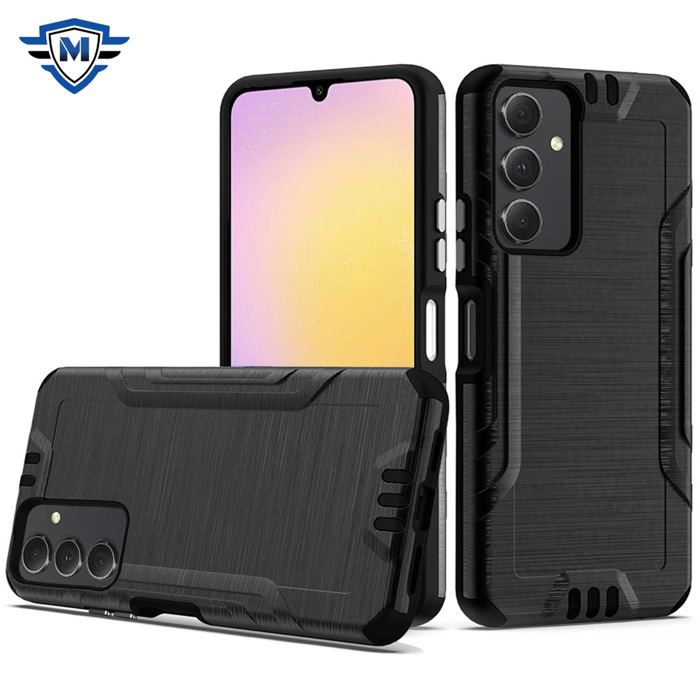 For Samsung A25 5G Case Metallic Rugged Hybrid Phone Cover + Tempered Glass
