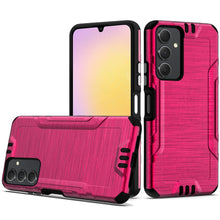 For Samsung A25 5G Case Metallic Rugged Hybrid Phone Cover + Tempered Glass