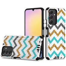 For Samsung A25 5G Case Metallic Rugged Hybrid Phone Cover + Tempered Glass