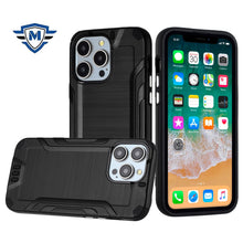 For iPhone 15 PLUS Case Metallic Rugged Hybrid Phone Cover + 2 Tempered Glass