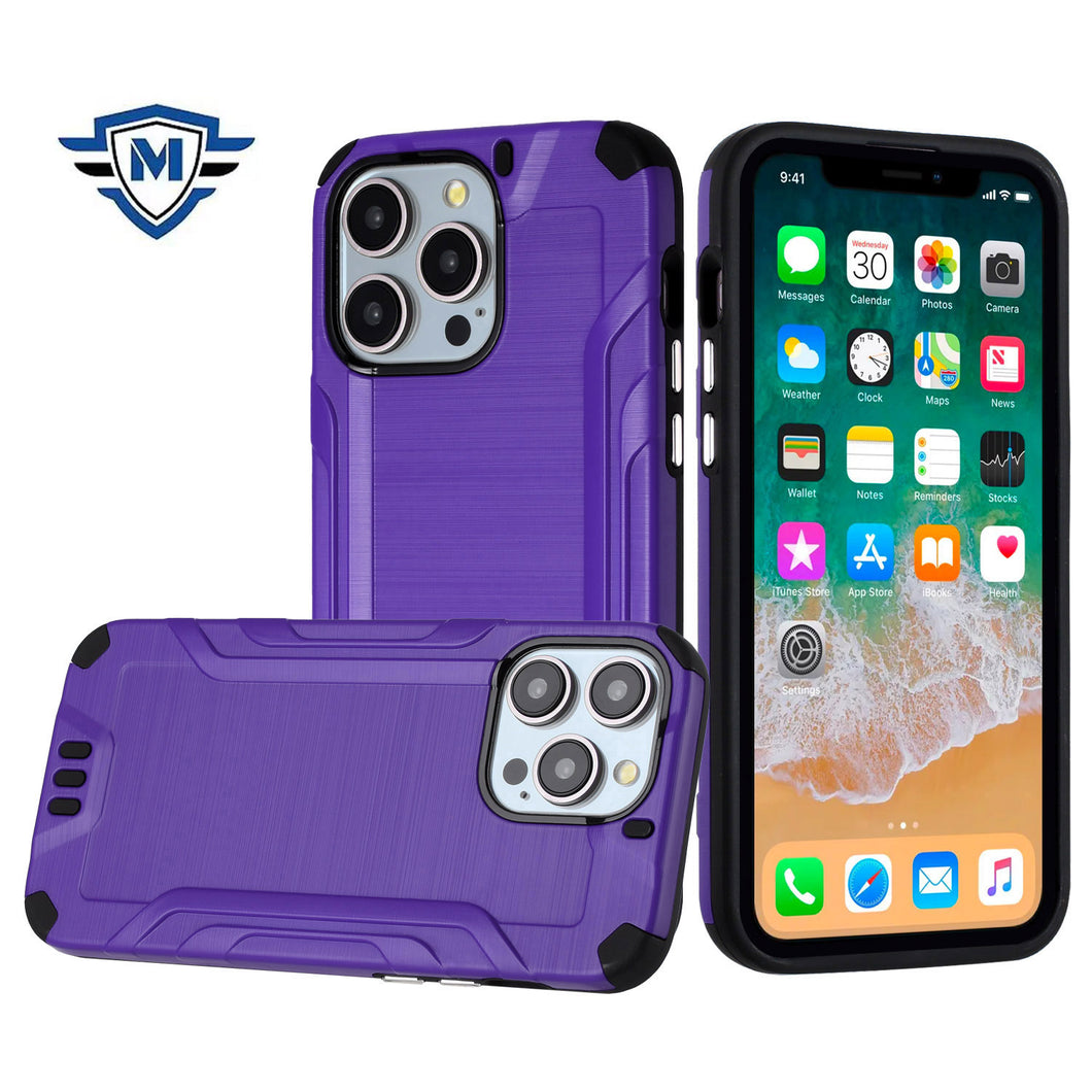 For iPhone 15 PLUS Case Metallic Rugged Hybrid Phone Cover + 2 Tempered Glass