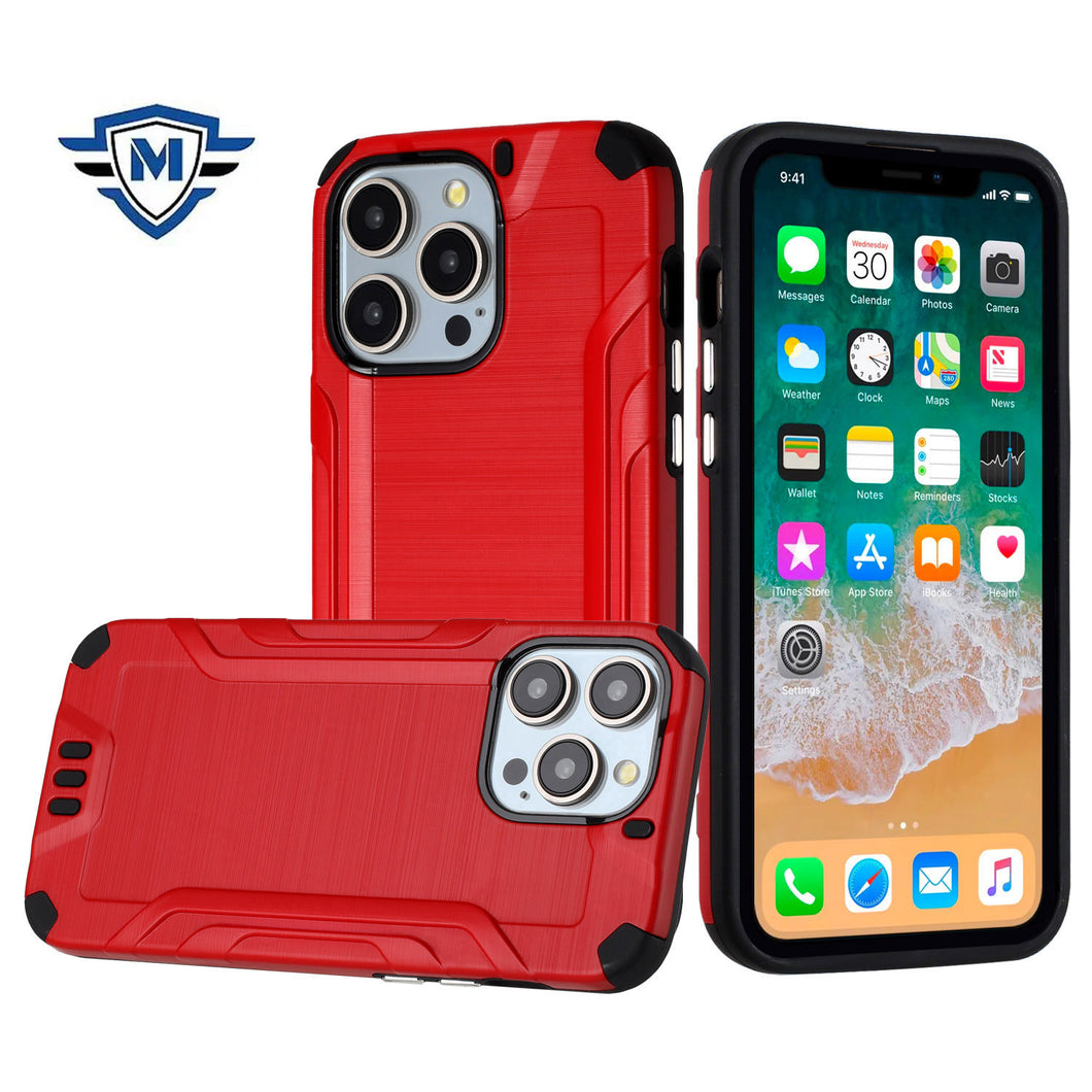 For iPhone 15 PLUS Case Metallic Rugged Hybrid Phone Cover + 2 Tempered Glass