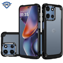 For Moto G 2025 Case with Metal Buttons and Raised Camera Lip + Tempered Glass