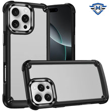 For iPhone 16 Pro 6.3in Case w/ Metal Buttons Raised Camera Lip + Tempered Glass