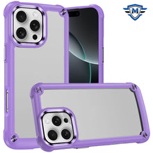 For iPhone 16 Pro 6.3in Case w/ Metal Buttons Raised Camera Lip + Tempered Glass
