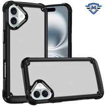 For iPhone 16 Plus 6.7in Case w/ Metal Buttons Raised Camera Lip +Tempered Glass