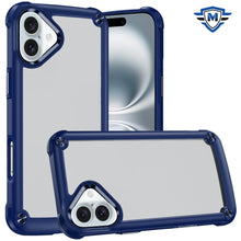 For iPhone 16 Plus 6.7in Case w/ Metal Buttons Raised Camera Lip +Tempered Glass