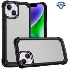 For iPhone 13/14 Case with Metal Buttons and Raised Camera Lip +Tempered Glass