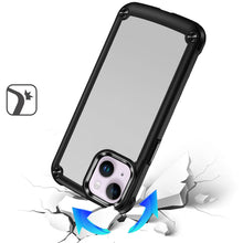 For iPhone 13/14 Case with Metal Buttons and Raised Camera Lip +Tempered Glass