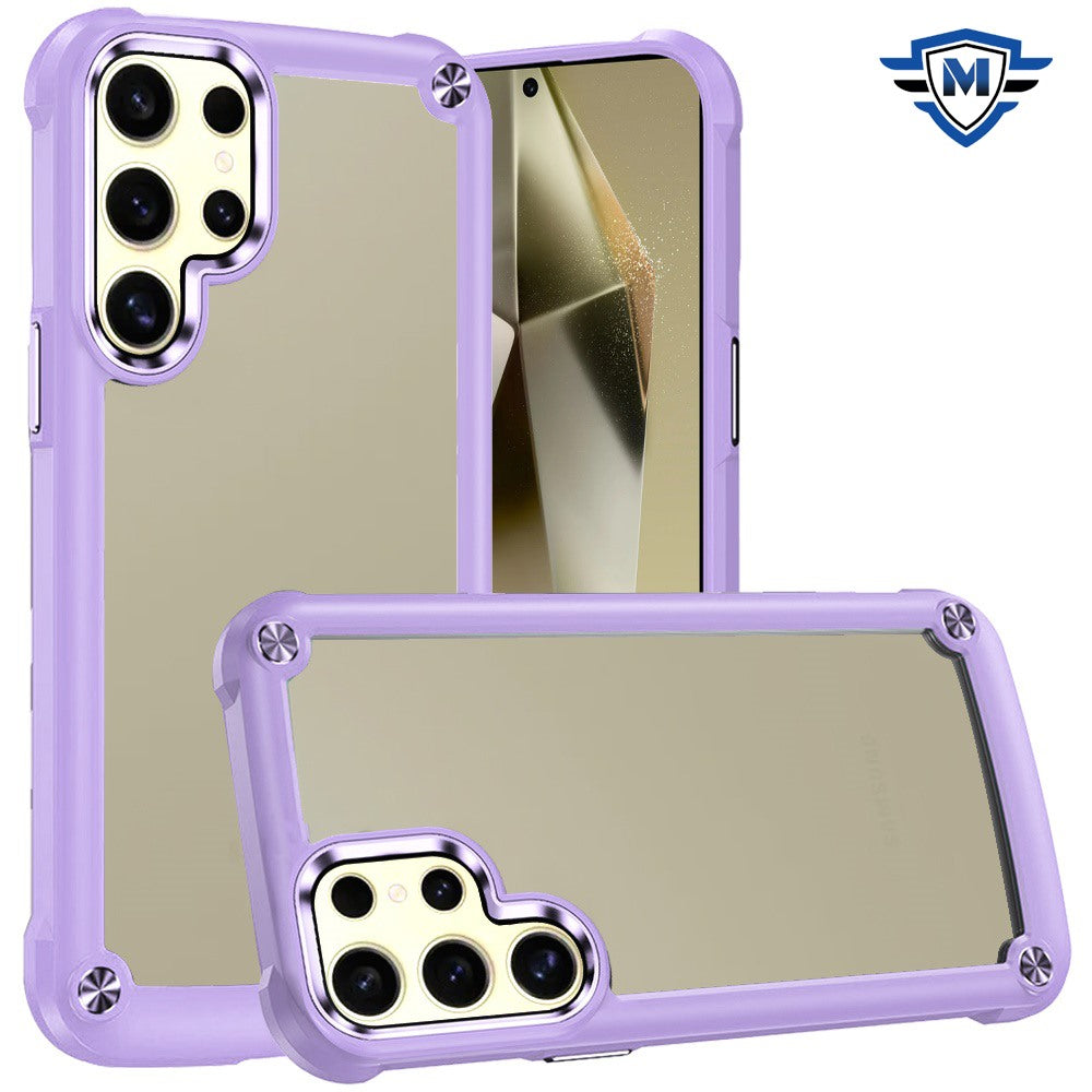 For Samsung Galaxy S24 Case Hybrid Cover w/ Metal Buttons and Raised Camera Lip