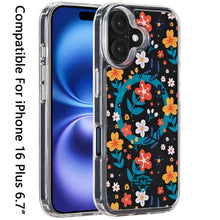 For iPhone 16 Plus 6.7in Case Premium UV Design Magnetic Circle + Tempered Glass