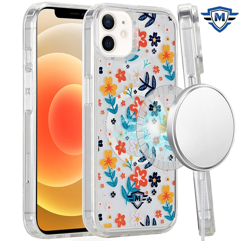 For iPhone 12/12 Pro Case Premium UV Design Magnetic Circle + Tempered Glass