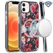 For iPhone 12/12 Pro Case Premium UV Design Magnetic Circle + Tempered Glass