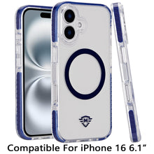 For iPhone 16 6.1inch Case Premium Shockproof Magnetic Circle + Tempered Glass