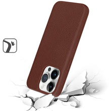 For iPhone 15 Case appleskin PU Leather Magnetic Circle Cover + 2 Tempered Glass