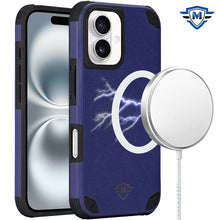 For iPhone 16 6.1inch Case Heavy-Duty Shockproof Magnetic Circle +Tempered Glass