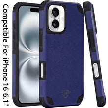 For iPhone 16 6.1inch Case Heavy-Duty Shockproof Magnetic Circle +Tempered Glass
