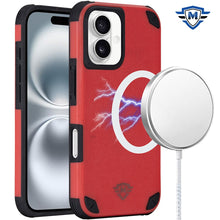 For iPhone 16 6.1inch Case Heavy-Duty Shockproof Magnetic Circle +Tempered Glass