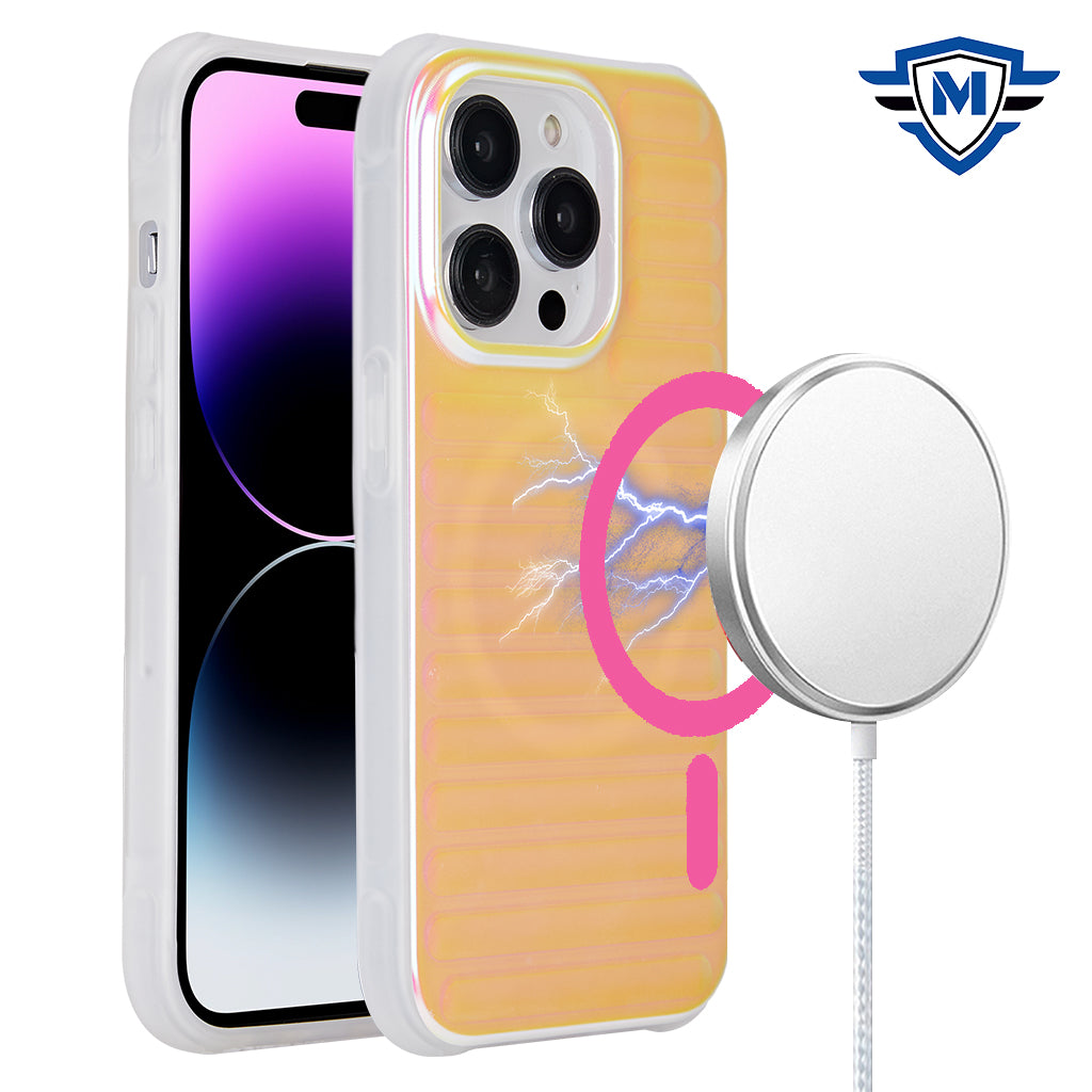 For iPhone 15 Case Bubble Design Phone Cover Magnetic Circle + 2 Tempered Glass