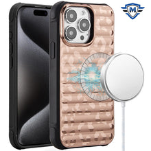 For iPhone 15 Pro Max Case Bubble Design Magnetic Circle + 2 Tempered Glass