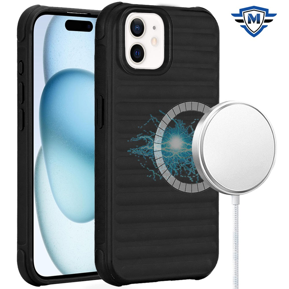 For iPhone 15 Case Bubble Design Phone Cover Magnetic Circle + 2 Tempered Glass