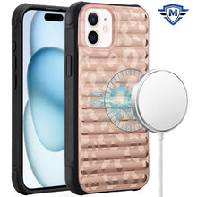 For iPhone 15 Case Bubble Design Phone Cover Magnetic Circle + 2 Tempered Glass