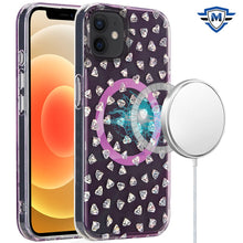 For iPhone 12/12 Pro Case Premium IMD Design w/ Magnetic Circle + Tempered Glass