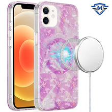 For iPhone 12/12 Pro Case Premium IMD Design w/ Magnetic Circle + Tempered Glass