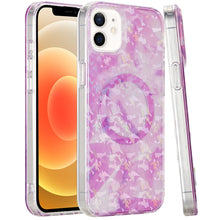 For iPhone 12/12 Pro Case Premium IMD Design w/ Magnetic Circle + Tempered Glass