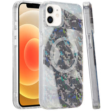 For iPhone 12/12 Pro Case Premium IMD Design w/ Magnetic Circle + Tempered Glass