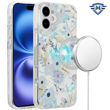 For iPhone 16 6.1inch Case Premium IMD Design w/ Magnetic Circle +Tempered Glass