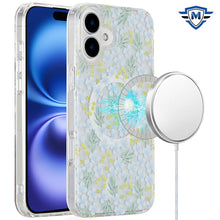For iPhone 16 6.1inch Case Premium IMD Design w/ Magnetic Circle +Tempered Glass