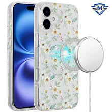 For iPhone 16 6.1inch Case Premium IMD Design w/ Magnetic Circle +Tempered Glass