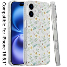 For iPhone 16 6.1inch Case Premium IMD Design w/ Magnetic Circle +Tempered Glass