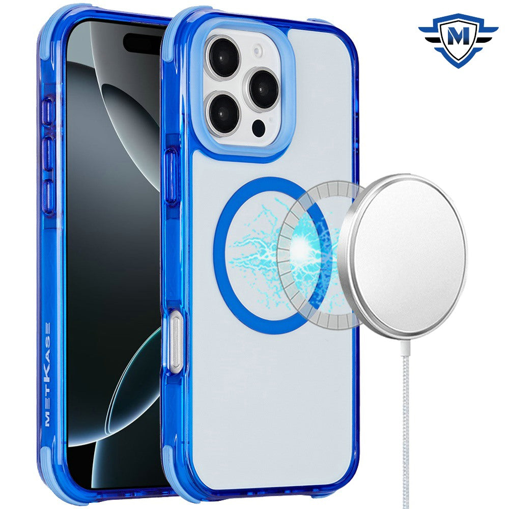 For iPhone 16 Pro 6.3in Case Shockproof Corners Magnetic Circle + Tempered Glass
