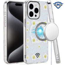 For iPhone 15 Pro Max Case Magnet Circle Premium Print Design + 2 Tempered Glass