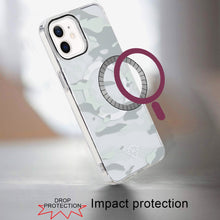 For iPhone 11 6.1 in. Case Magnetic Circle Premium Print Design + Tempered Glass