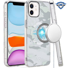 For iPhone 11 6.1 in. Case Magnetic Circle Premium Print Design + Tempered Glass