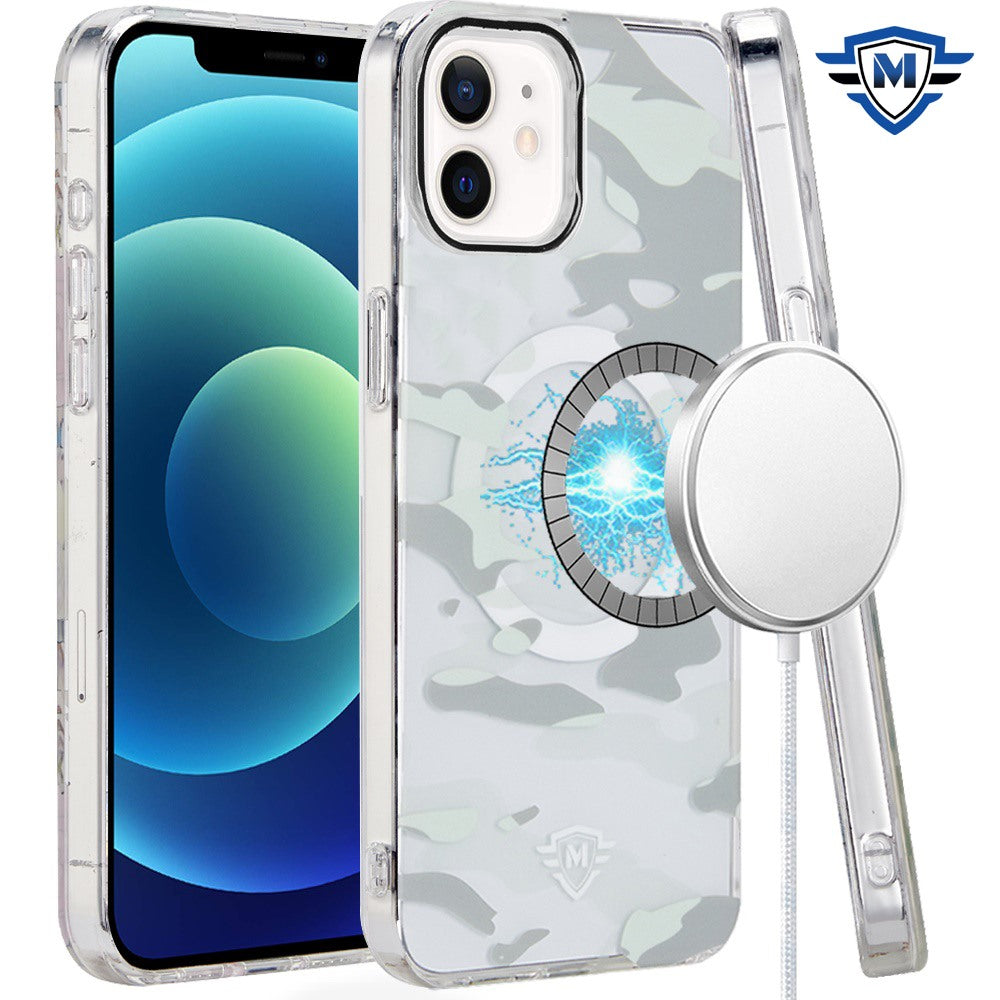 For iPhone 12/12 Pro Case Magnetic Circle Premium Print Design + Tempered Glass