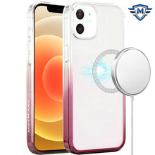 For iPhone 12/12 Pro Case Two Tone Gradient w/ Magnetic Circle + Tempered Glass