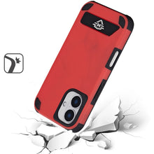 For iPhone 16 6.1inch Case Heavy-Duty Magnetic Circle Kickstand + Tempered Glass